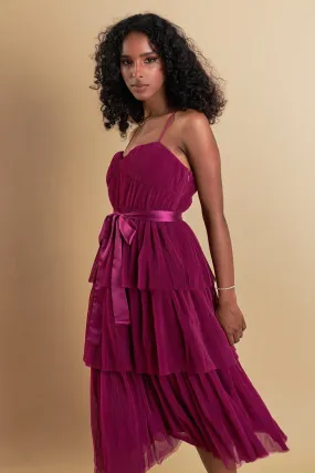 Tulle Tiered Midi Dress