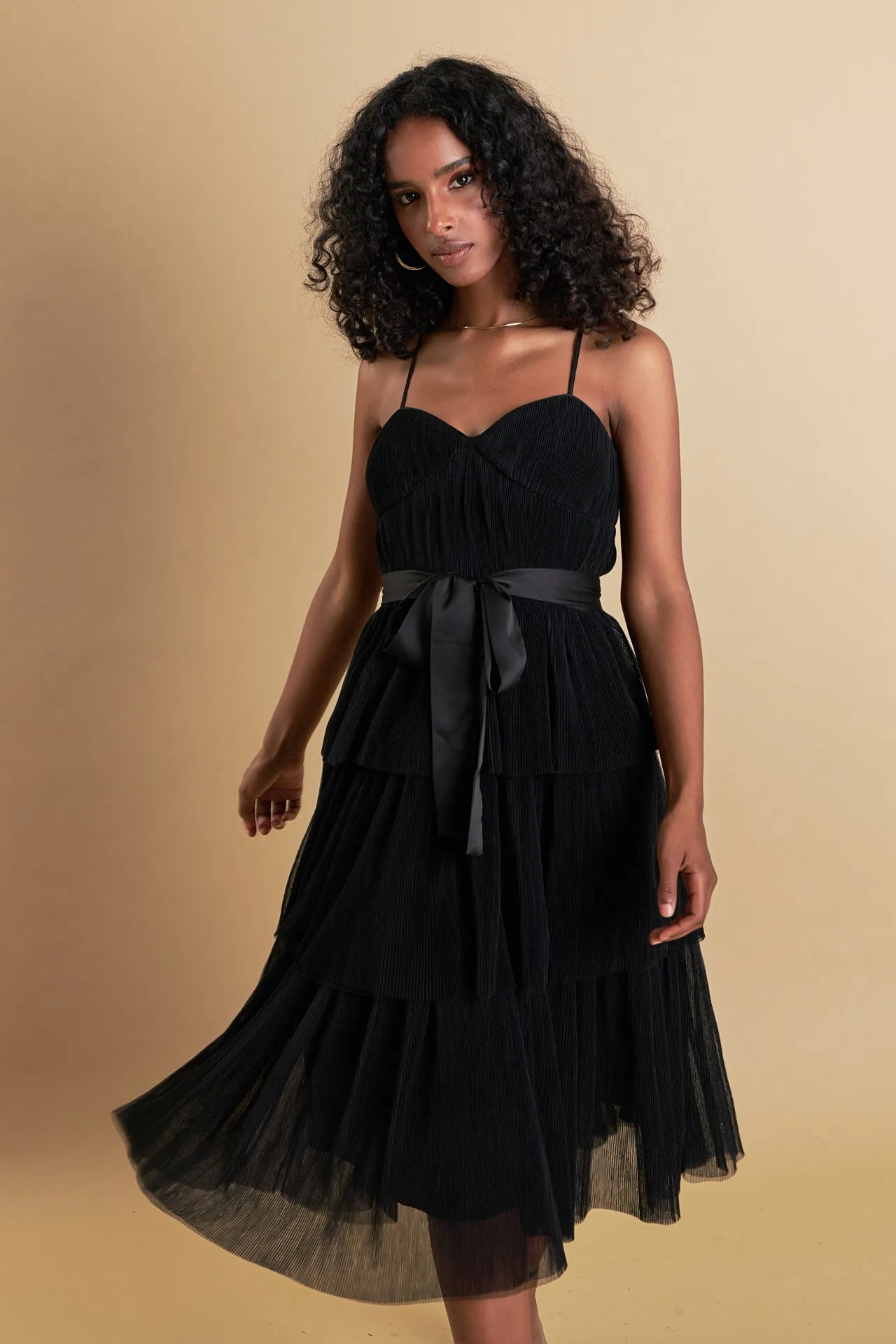 Tulle Tiered Midi Dress