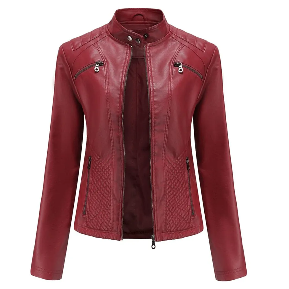 Turbo Women Leather Motorcycle Jacket