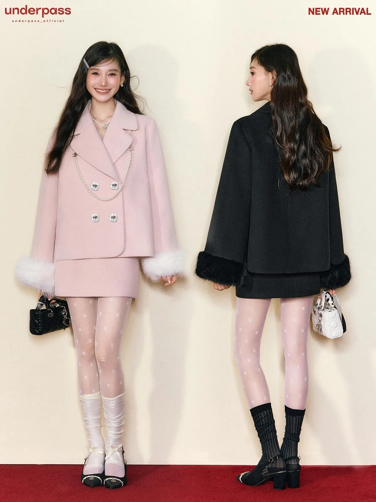 [UNDERPASS] My Darling Heiress Autumn Faux Fur Wool Blended Blazer Set Coat