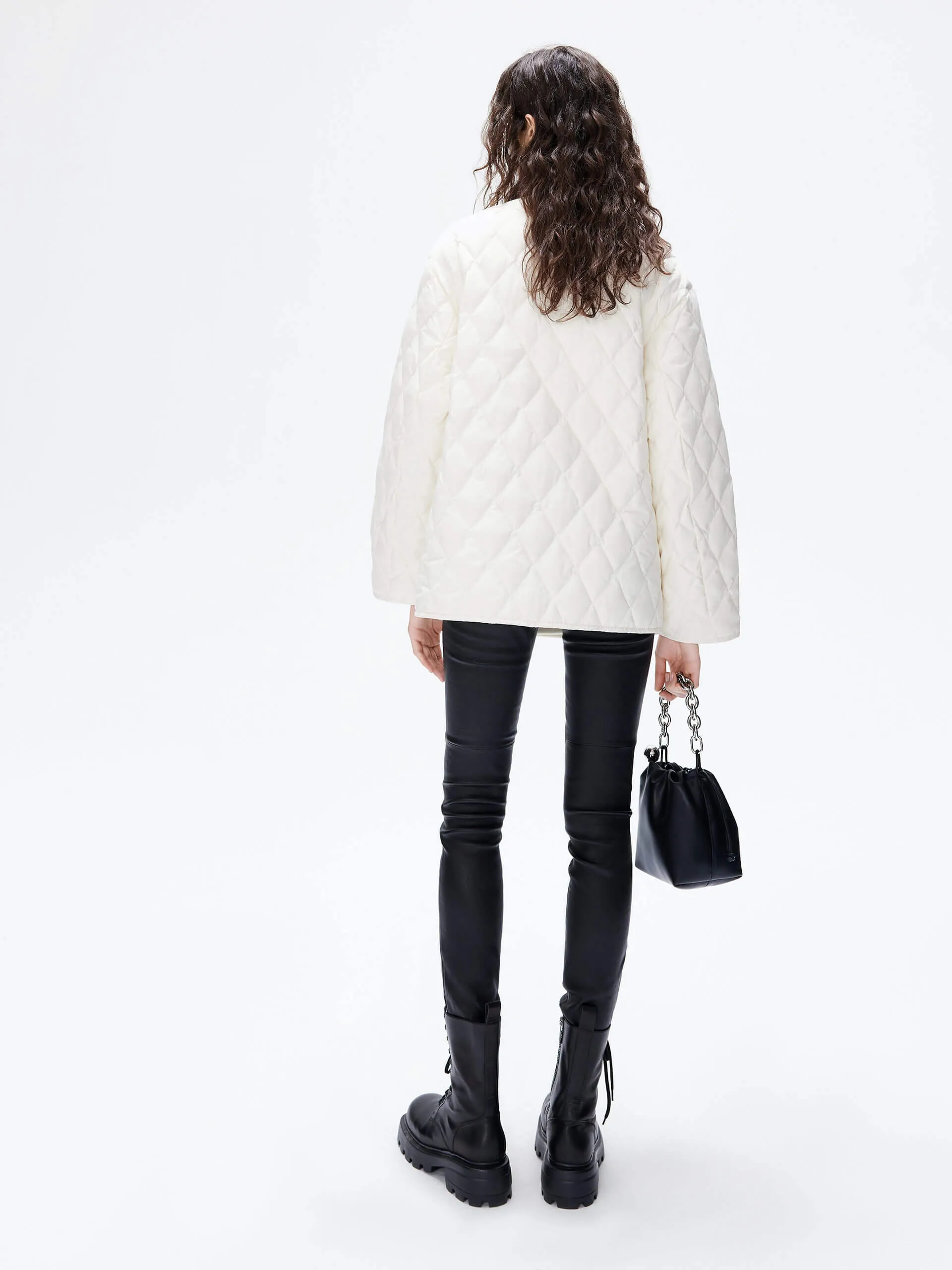 V-neck Quilted Shell Jacket