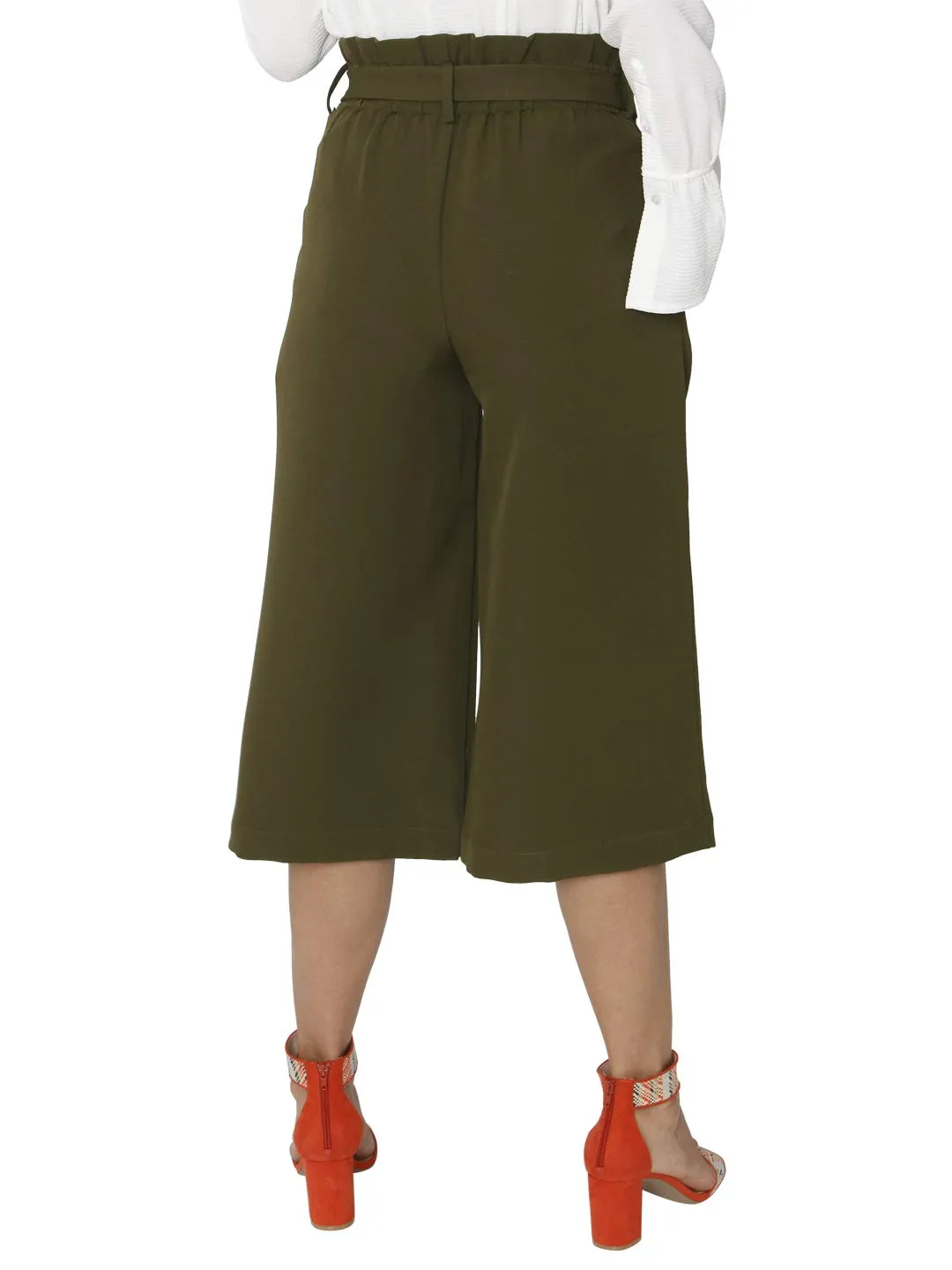 VERO MODA Women's Flared Pants (2049806010_Ivy Green_L)