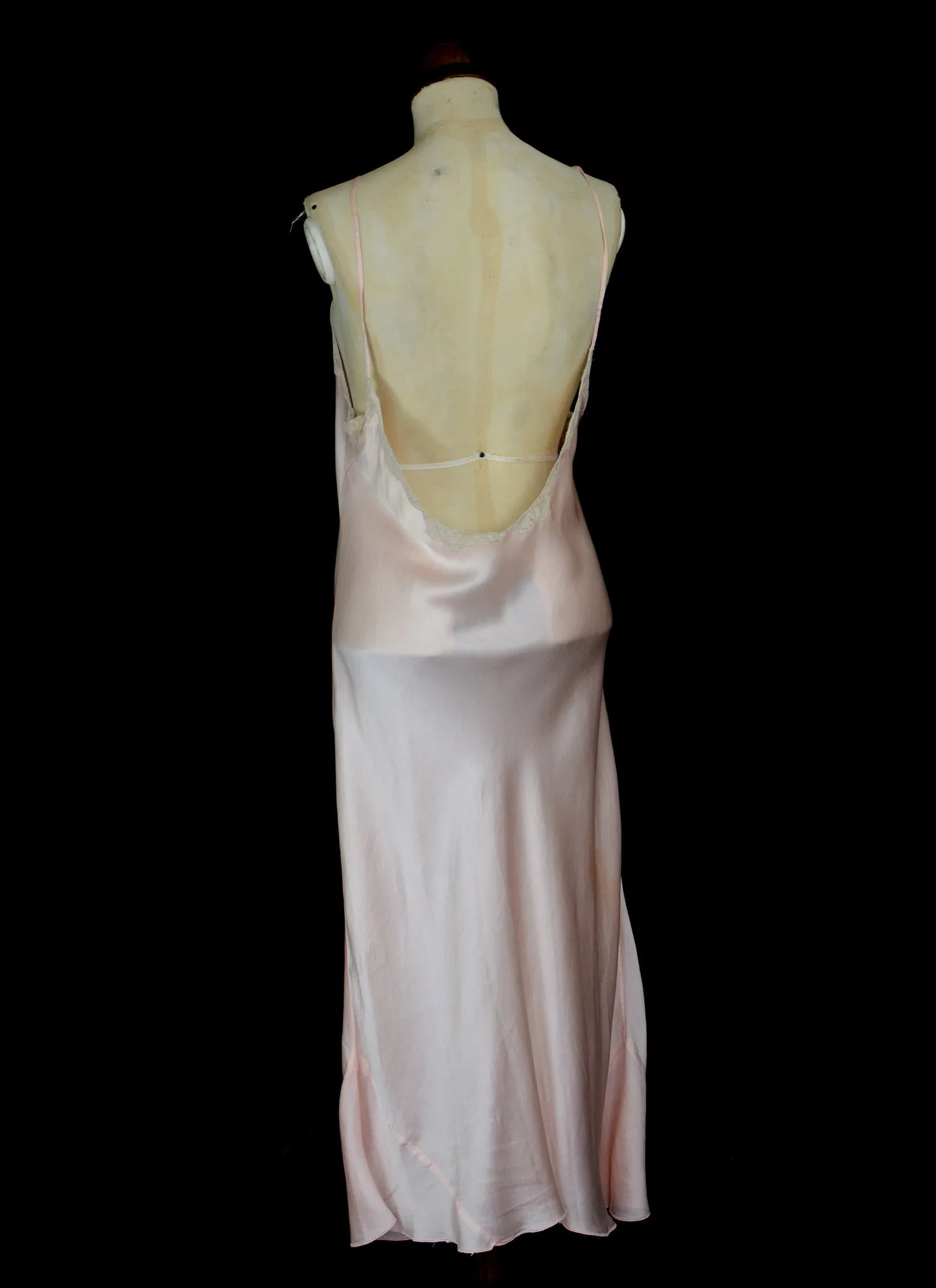 Vintage 1930s Pink Silk Slip Dress