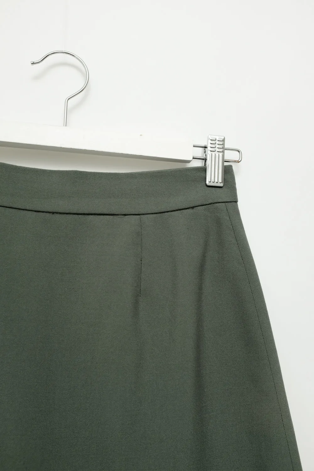 VINTAGE DARK MINT PLEATED MIDI SKIRT