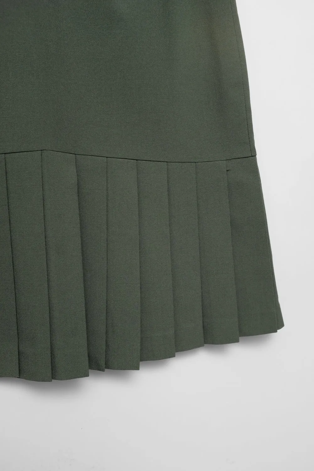 VINTAGE DARK MINT PLEATED MIDI SKIRT