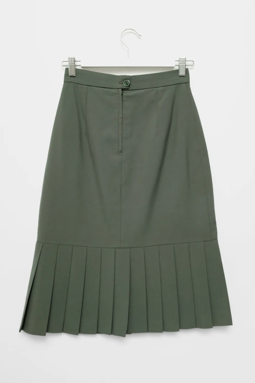 VINTAGE DARK MINT PLEATED MIDI SKIRT