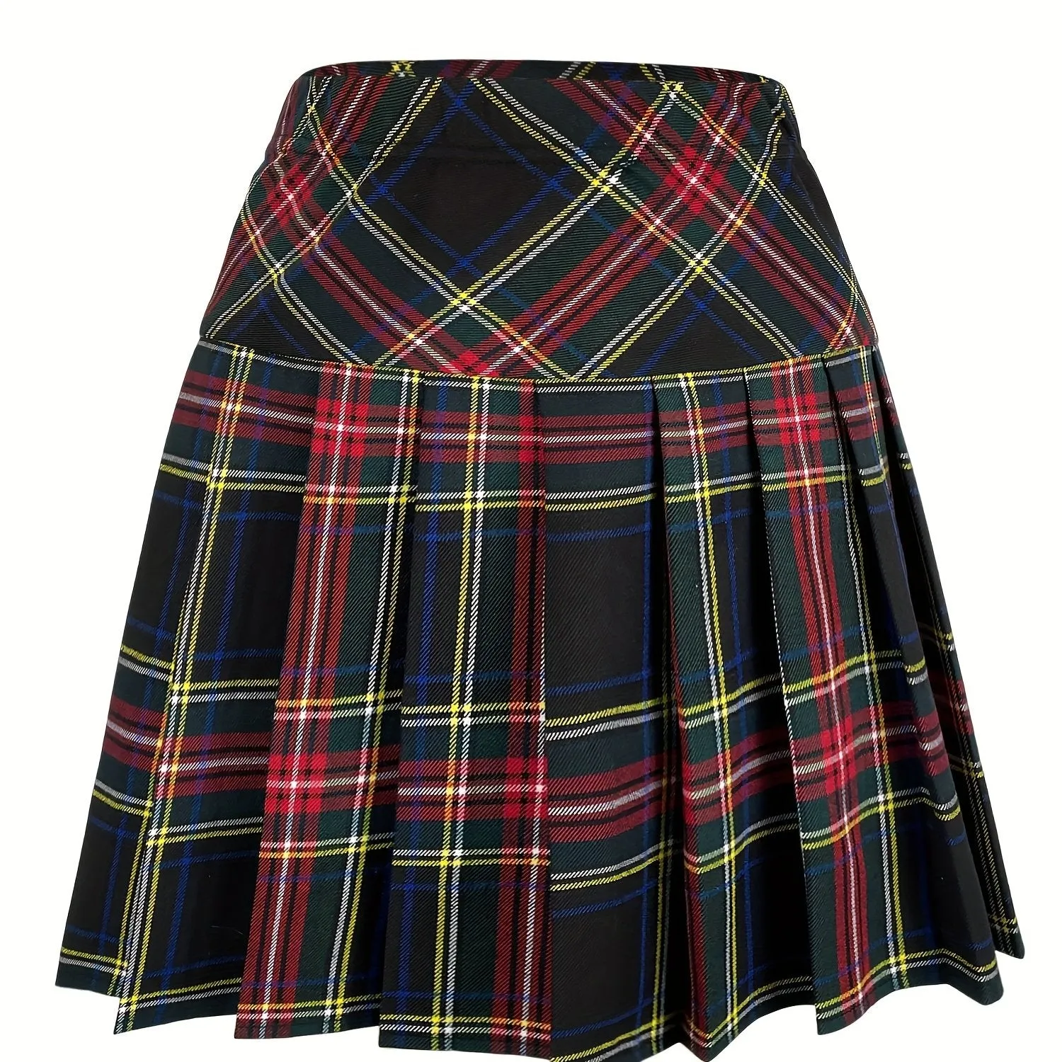 Vintage Preppy High Waist Pleated Skirt Womens Mini Fashion