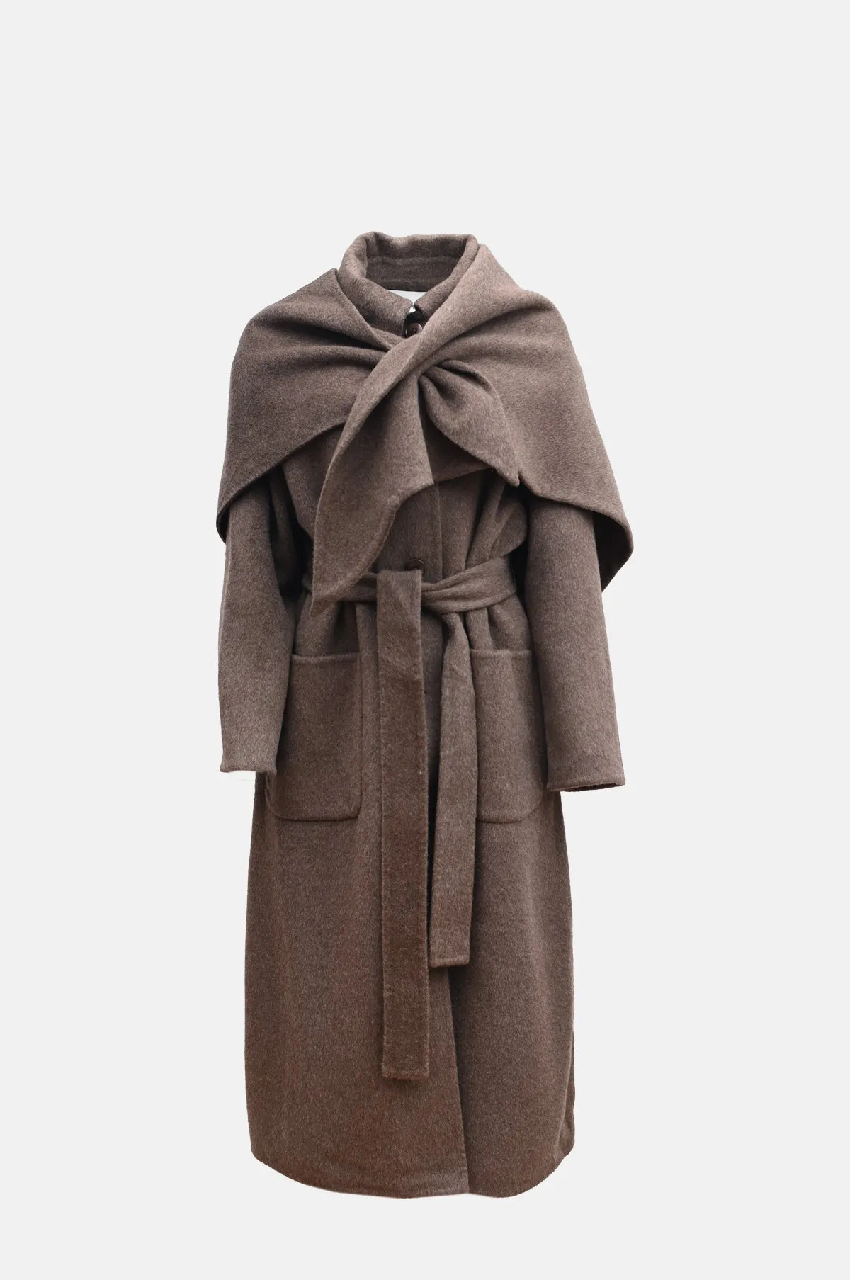 Viv Wool L/Slv Coat w/Scarf Brown