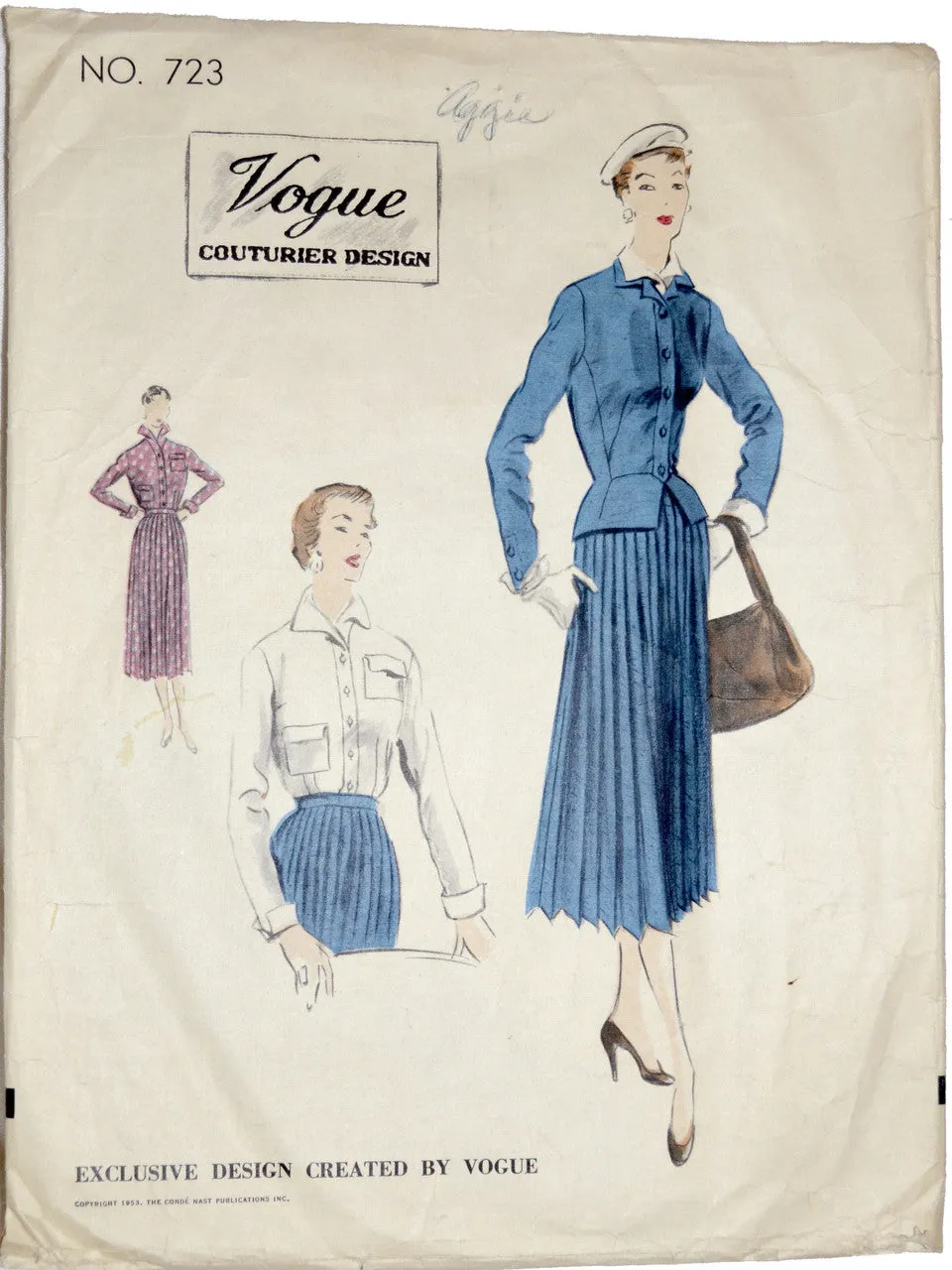 Vogue Couturier 723 Vintage Sewing Pattern 1953 Rare Sewing Collectible 32B