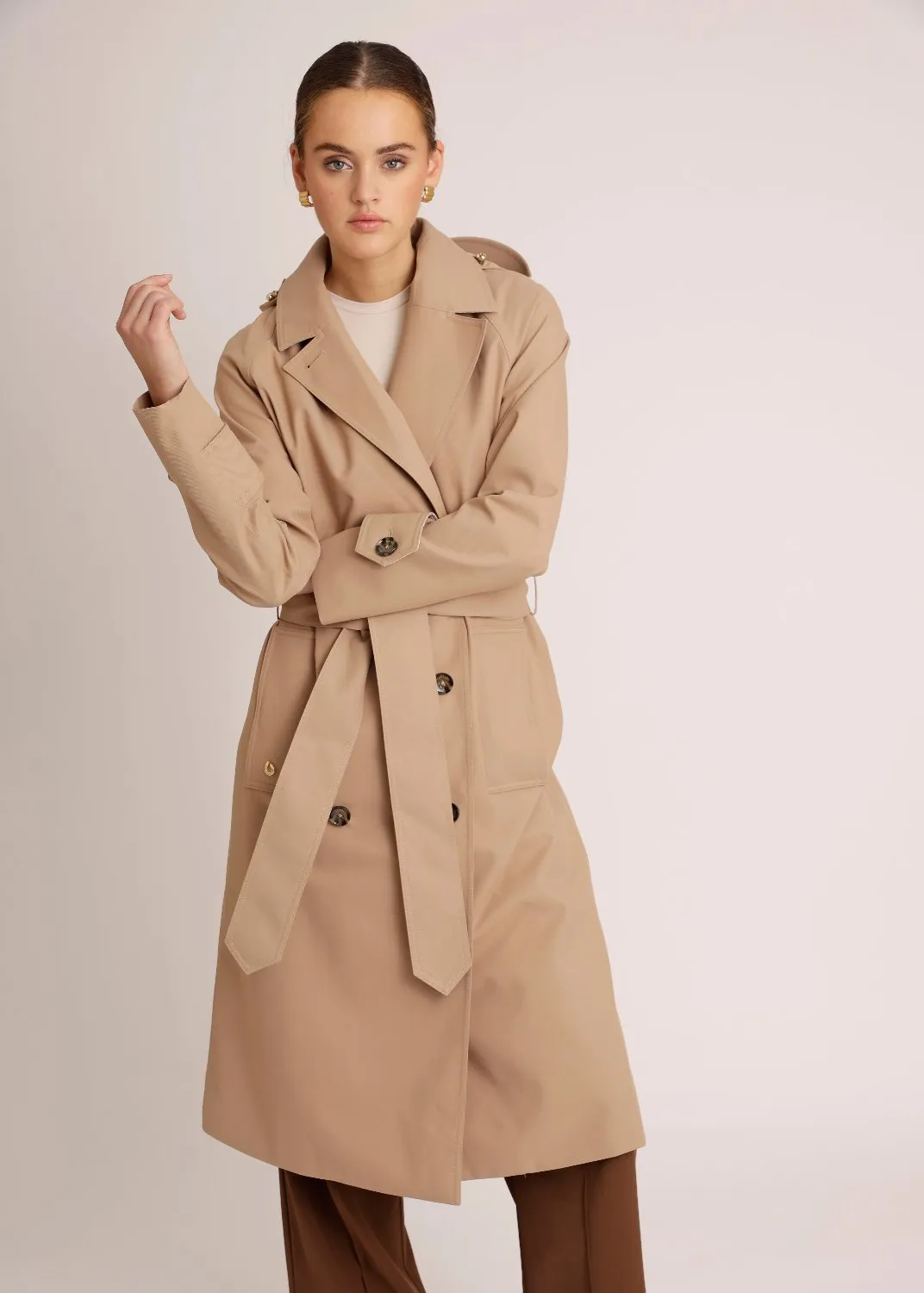 Waterproof Straight Trench - Beige Lightweight