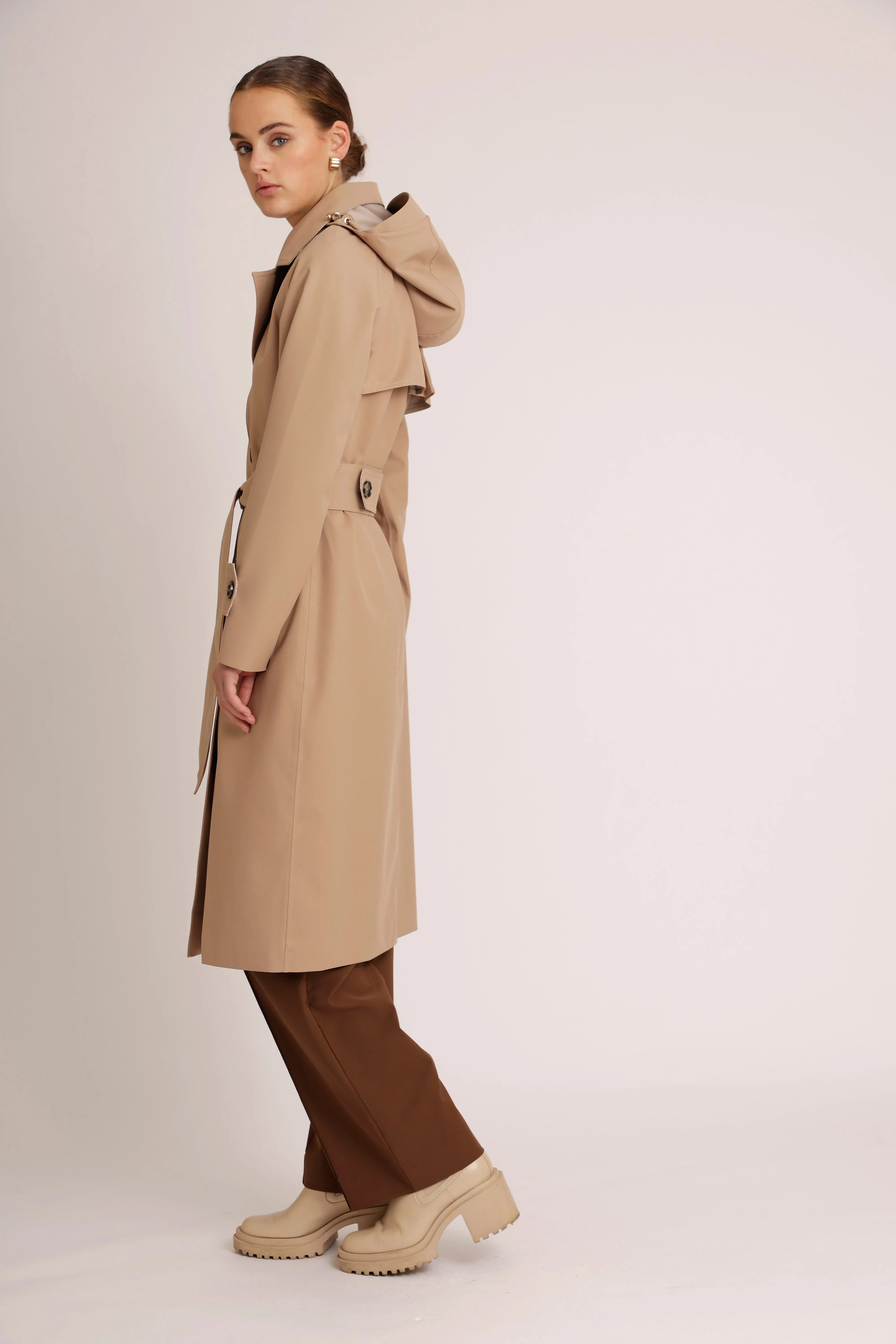 Waterproof Straight Trench - Beige Lightweight