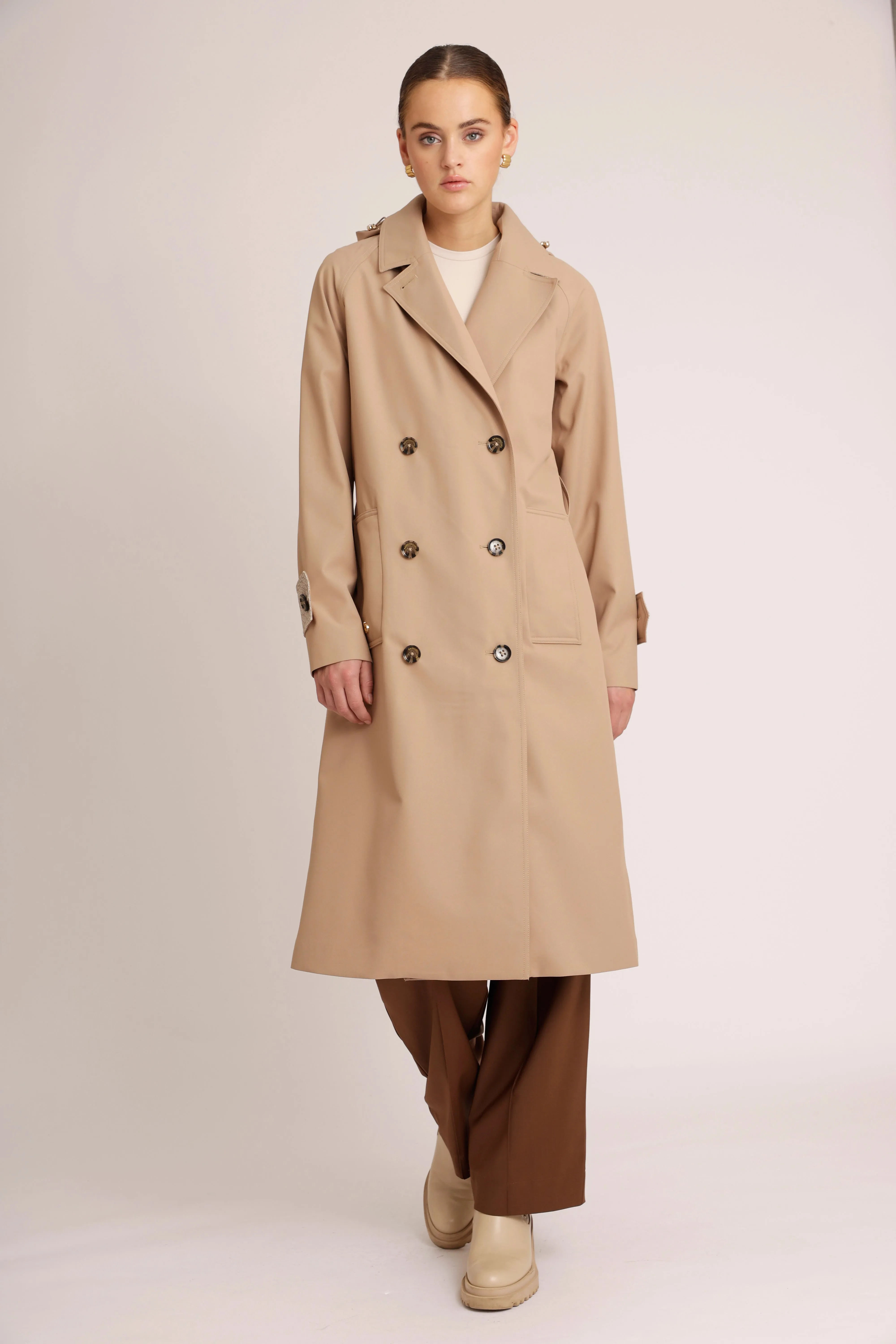 Waterproof Straight Trench - Beige Lightweight