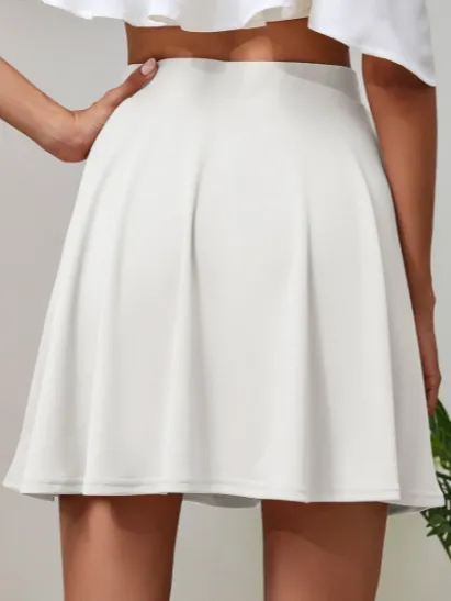 White Flared Skirt