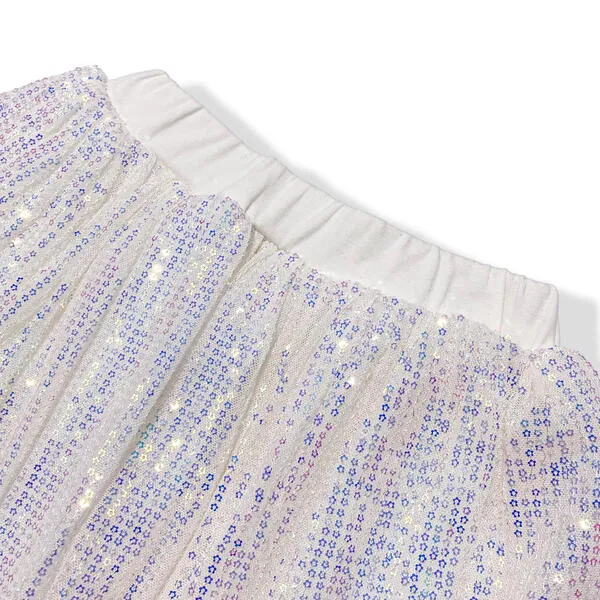 White Sequin Skirt