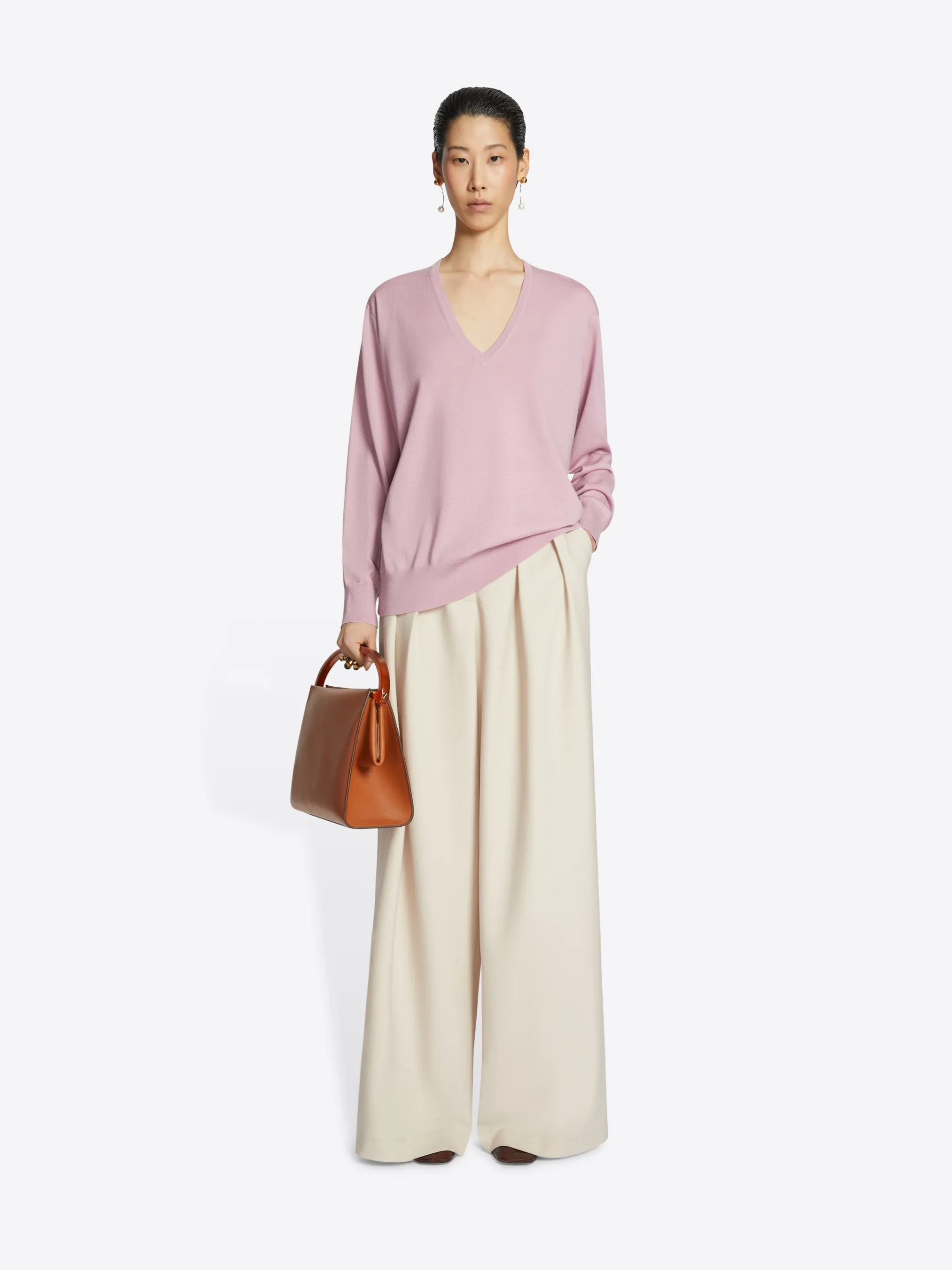 Wide pleated pants