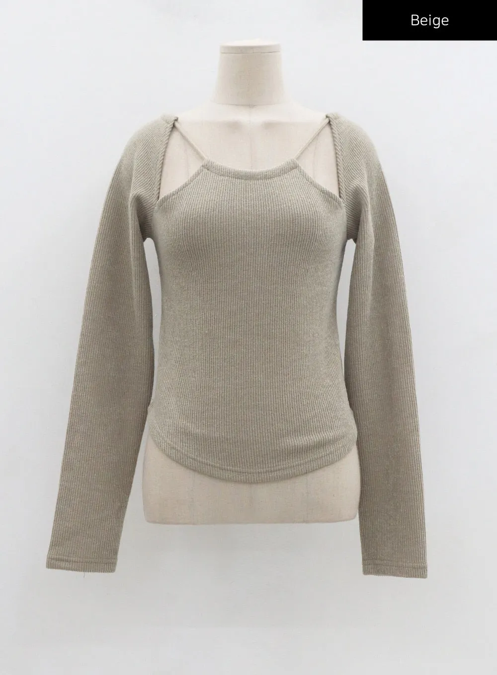 Wide Round Neck Knit T-Shirt CN11