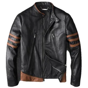 Wolverine Themed Men's Genuine Cow Leather Jacket