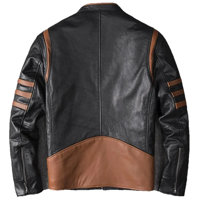 Wolverine Themed Men's Genuine Cow Leather Jacket