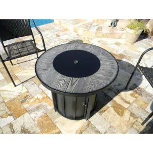 Wood Look Tile Top Fire Pit