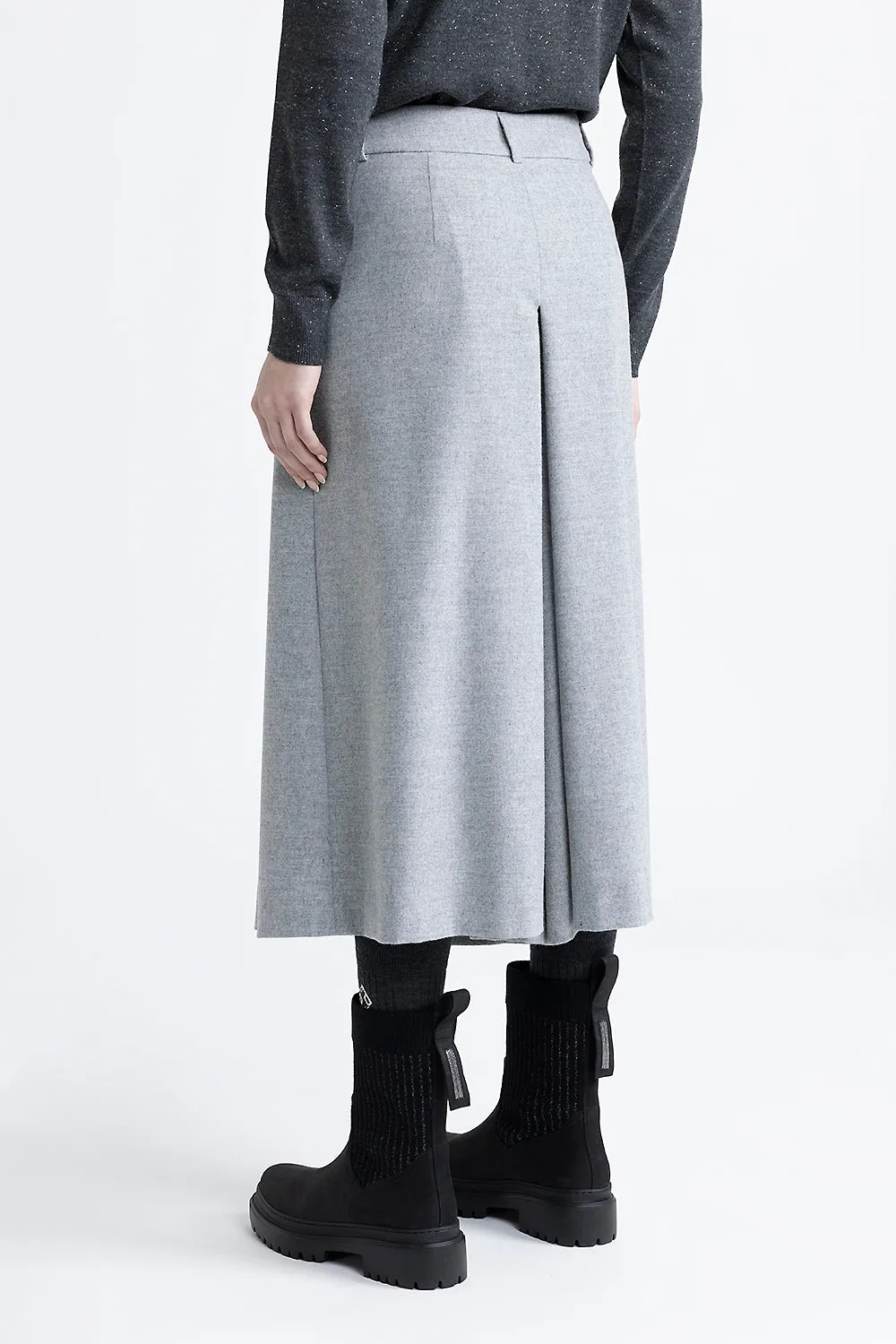 Wool and viscose blend light flannel culottes