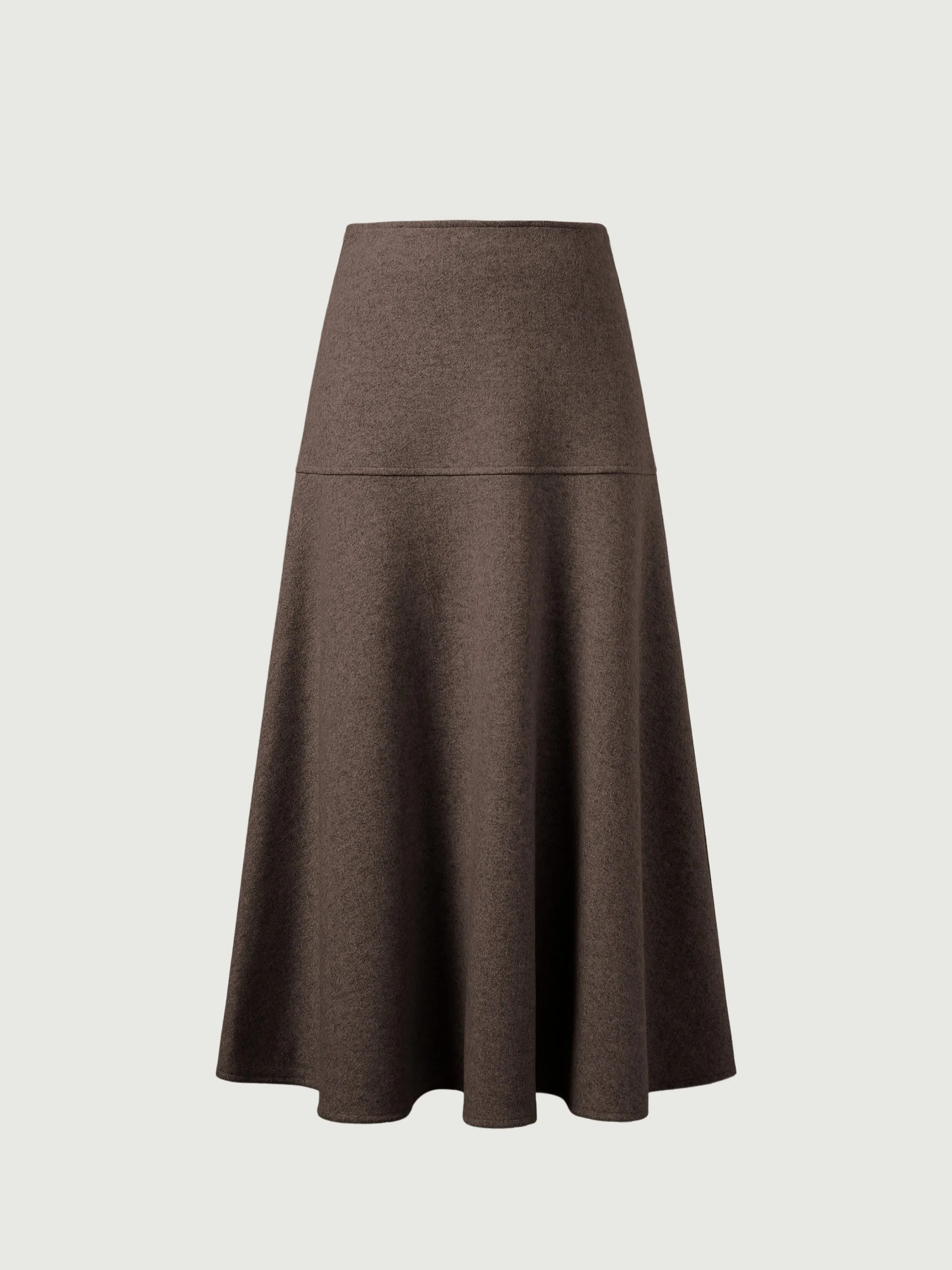 Wool-like Flared Maxi Skirt