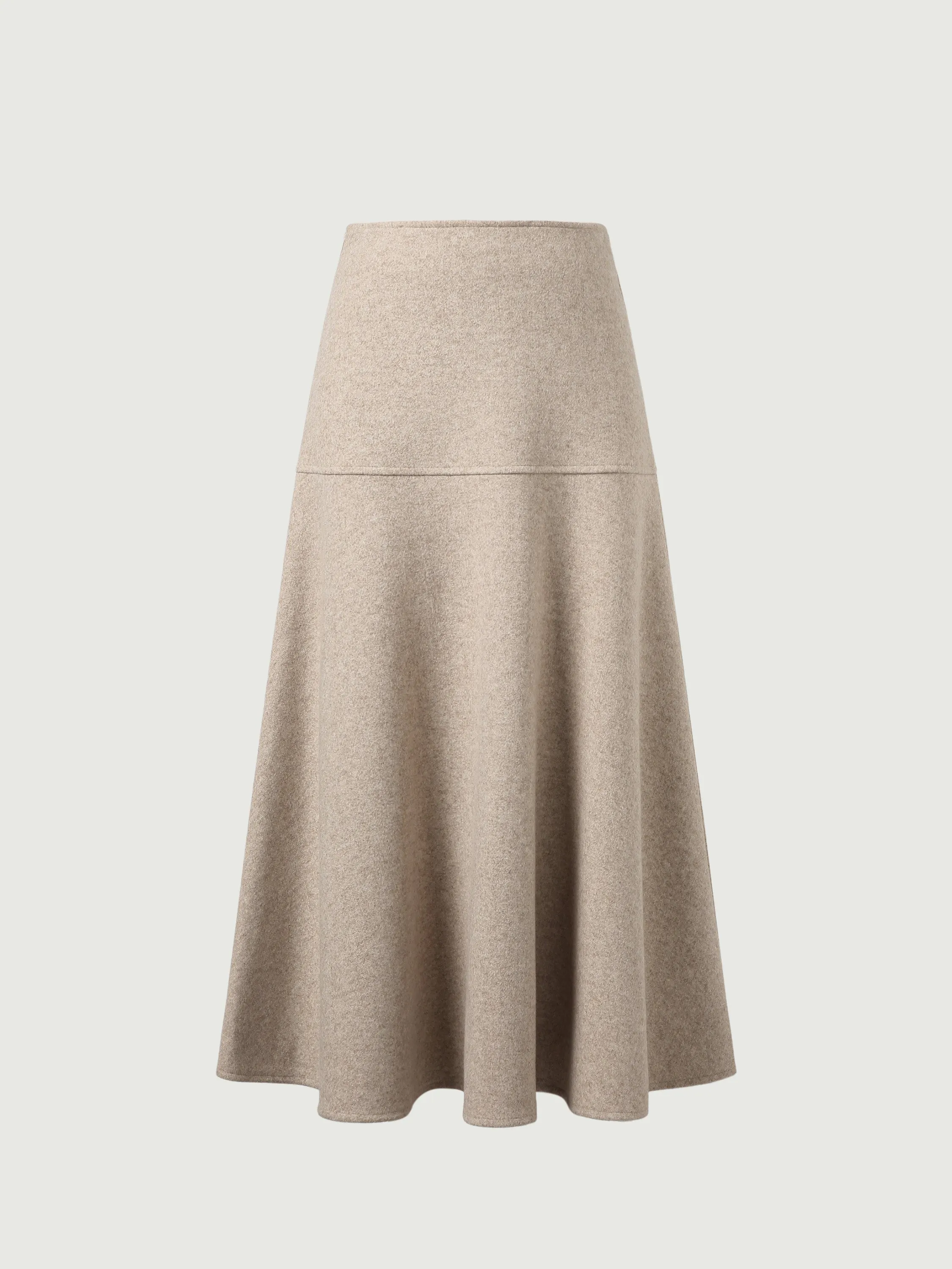 Wool-like Flared Maxi Skirt