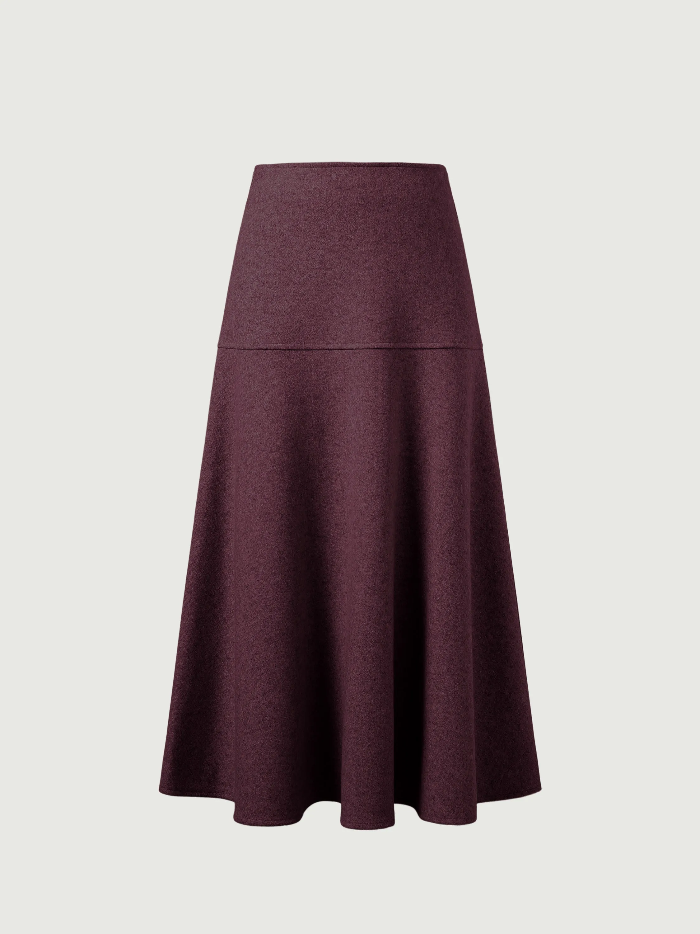 Wool-like Flared Maxi Skirt