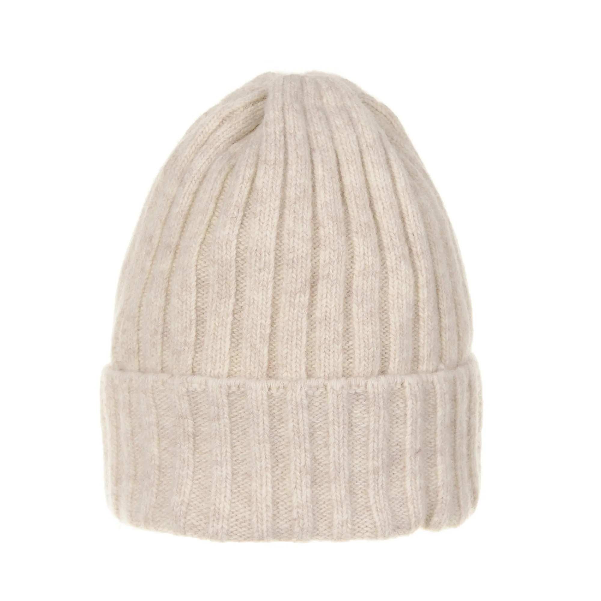 Wool Ribbed Knitted Beanie Hat Slouchy Bobble Pom AC5476