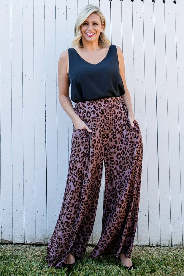 Xane Chocolate Leopard Pants