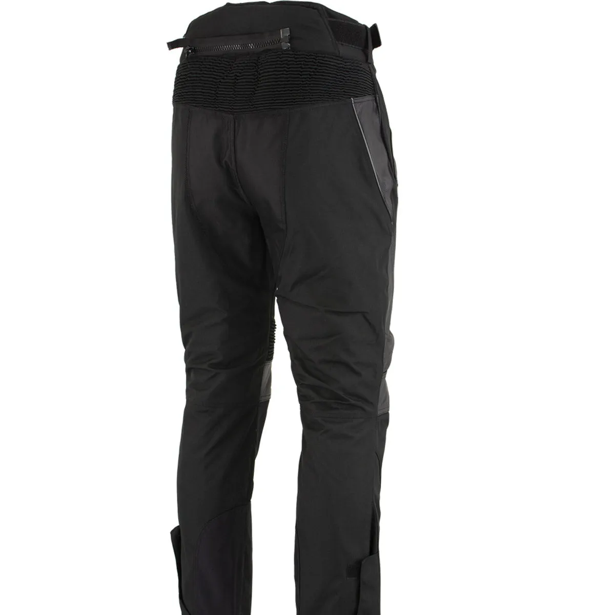 Xelement CF2131 Men’s ‘Road Racer’ Black Tri-Tex and Leather Motorcycle Racing Pants with X-Armor Protection