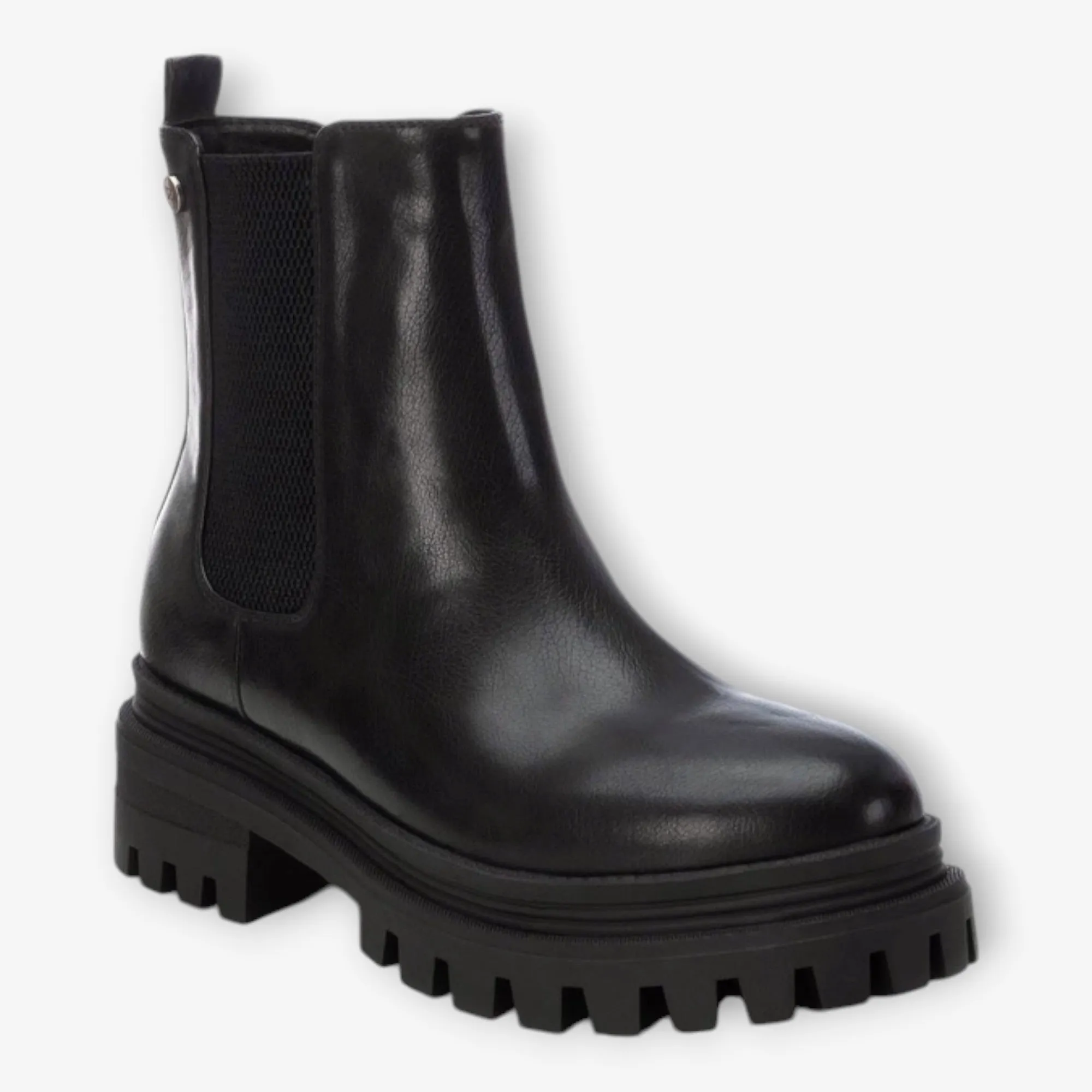 XTI Black Ankle Boots with Chunky Sole