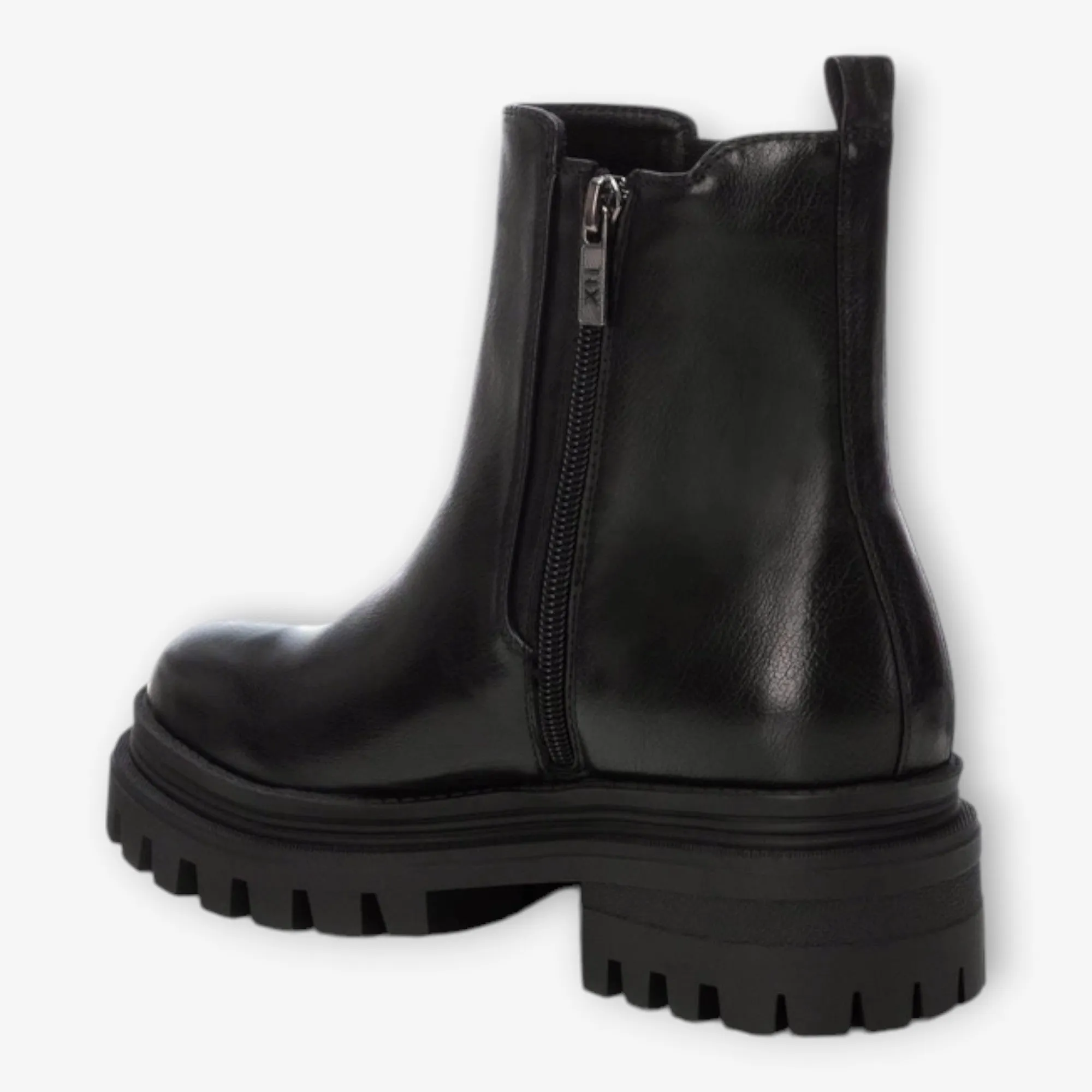 XTI Black Ankle Boots with Chunky Sole