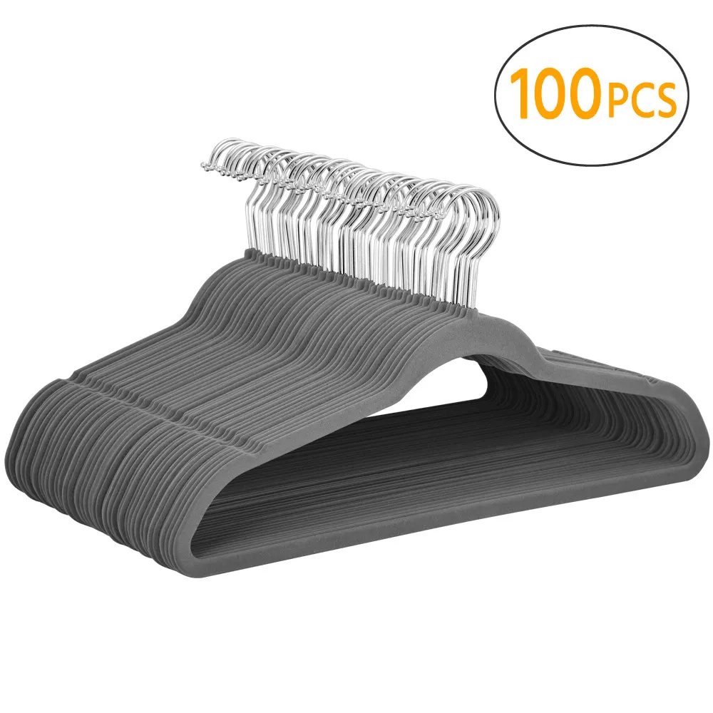 Yaheetech Velvet Hangers Gray