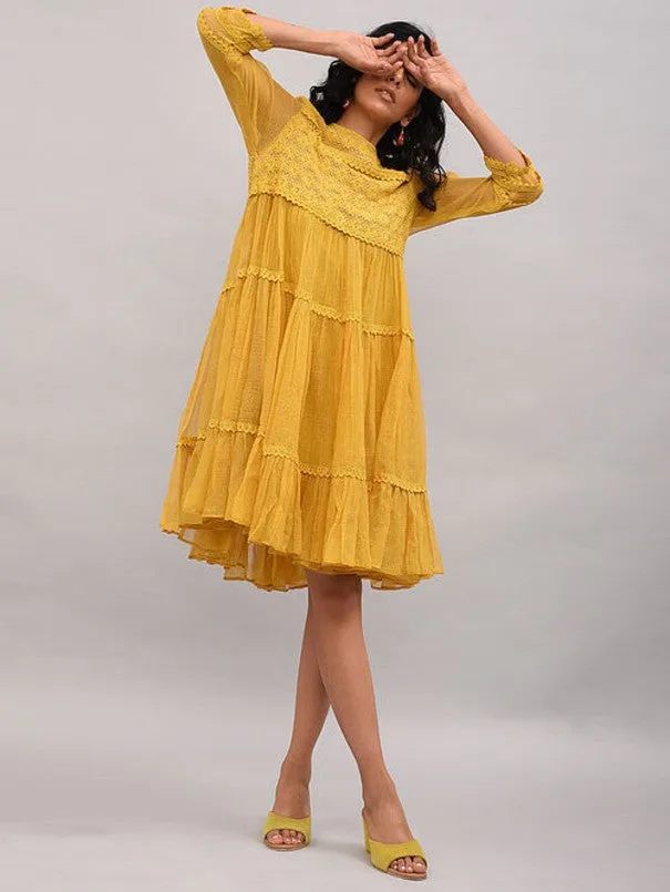 Yellow Lace Trimmed Kota Dress