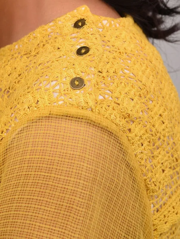 Yellow Lace Trimmed Kota Dress