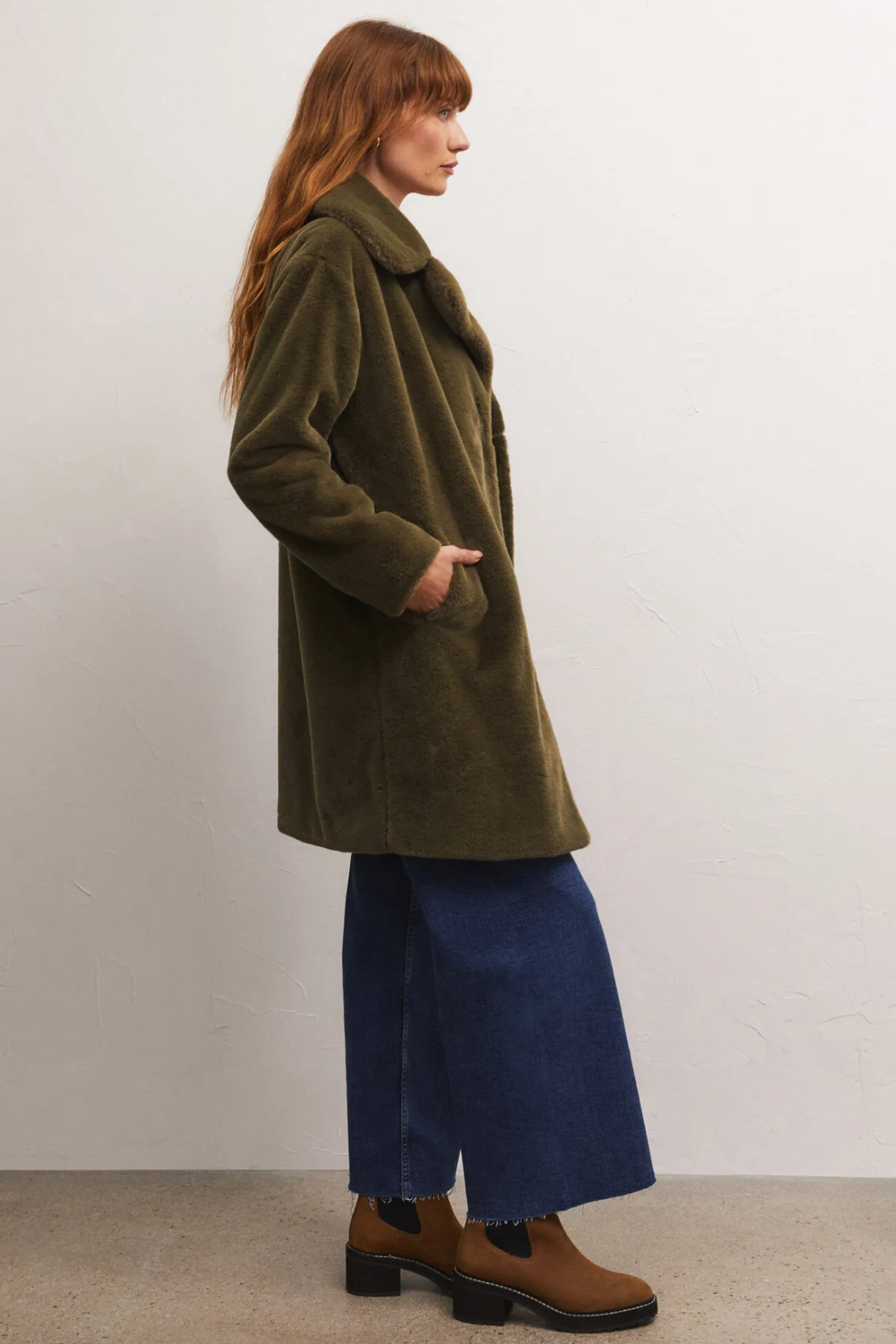 Z SUPPLY - JEWEL FUR COAT KELP