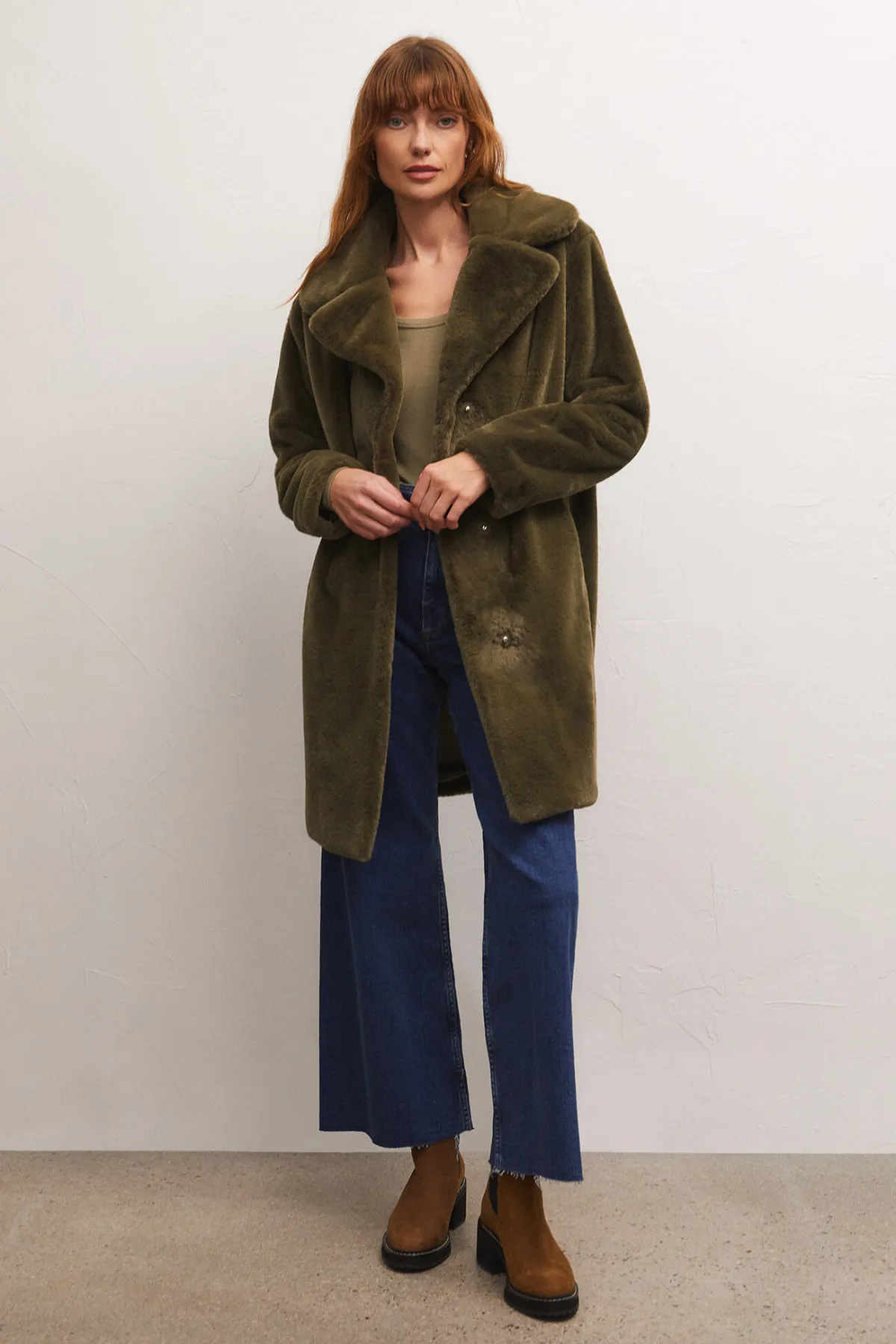 Z SUPPLY - JEWEL FUR COAT KELP