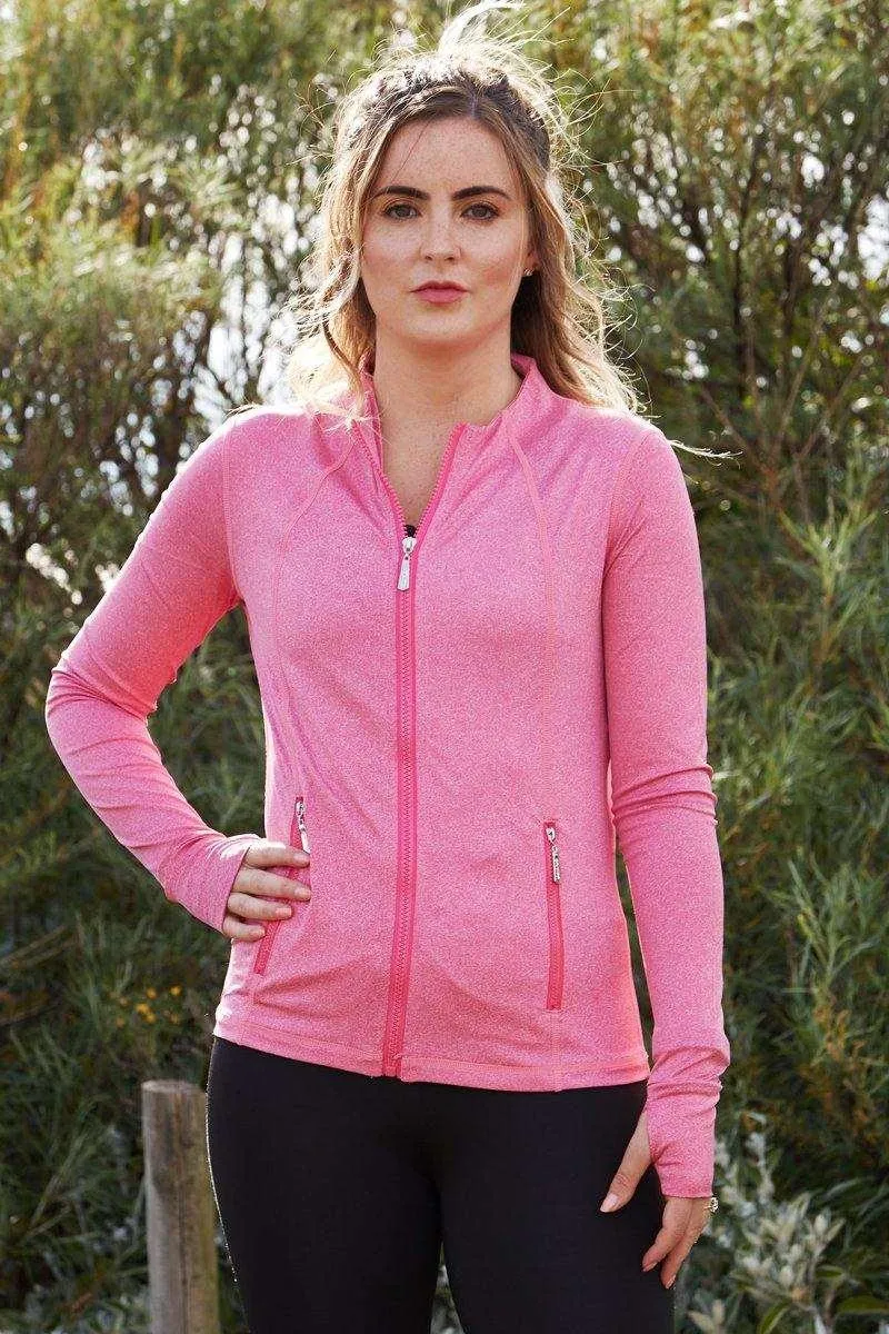 Zip Up Sports Jacket in Pink