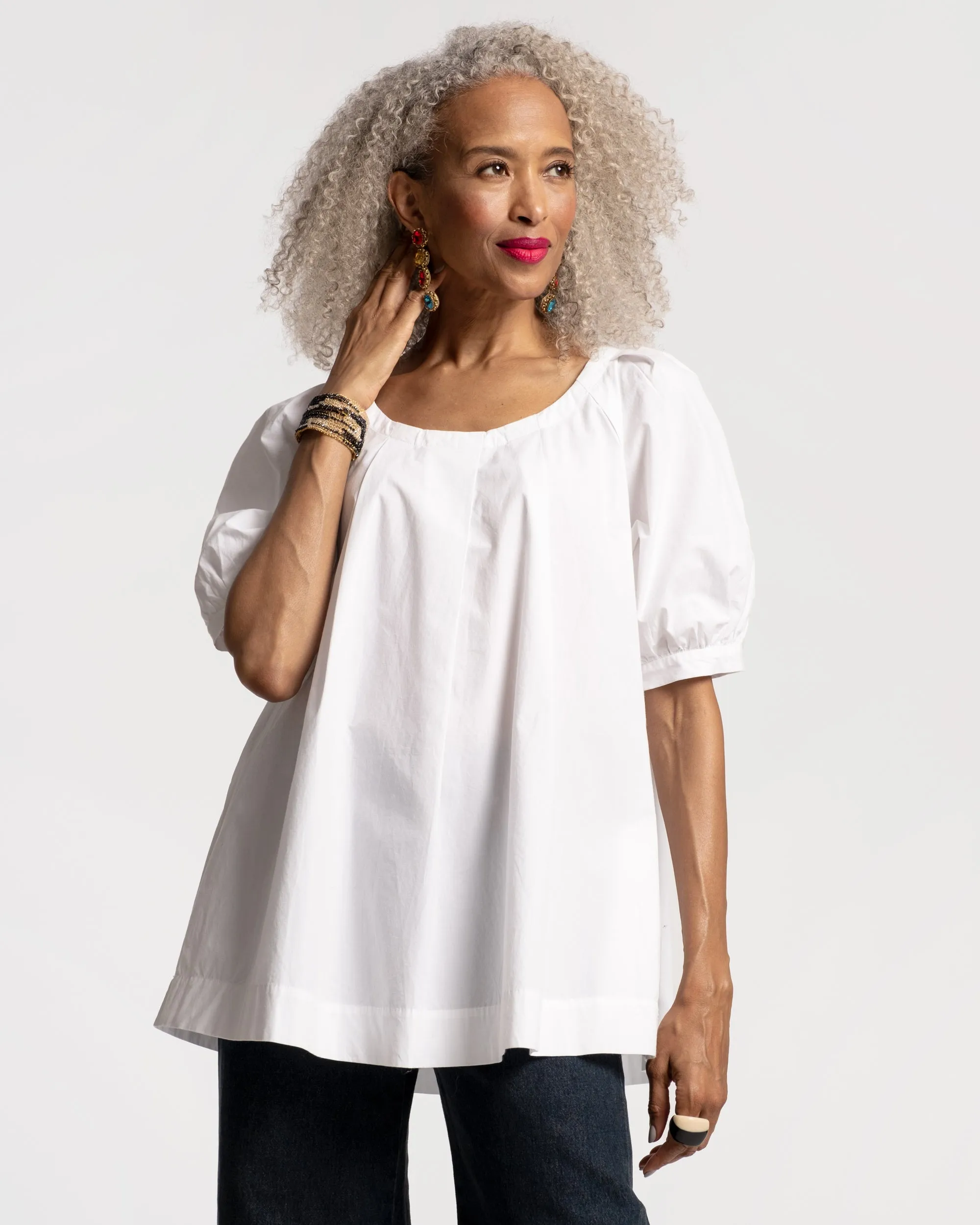 Zonda Top Cotton Poplin White